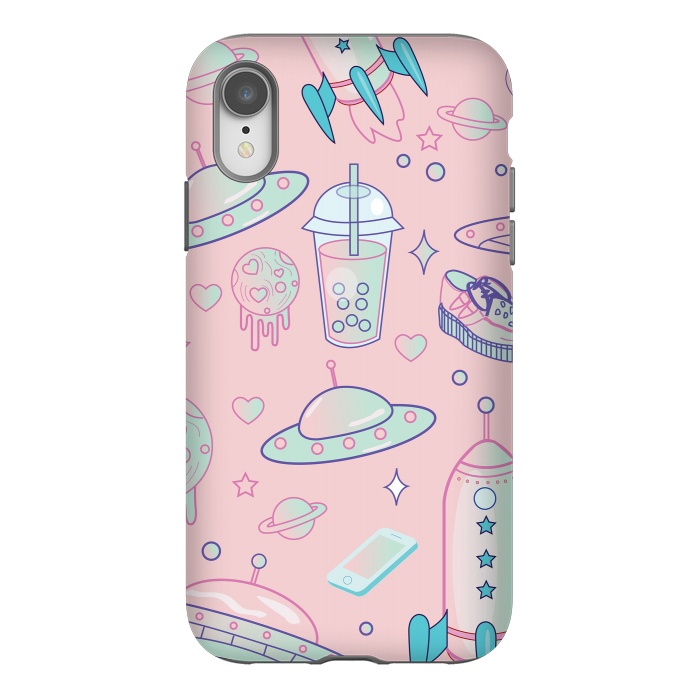 iPhone Xr StrongFit Galaxy space babe pastel goth kawaii pattern by Luna Elizabeth Art