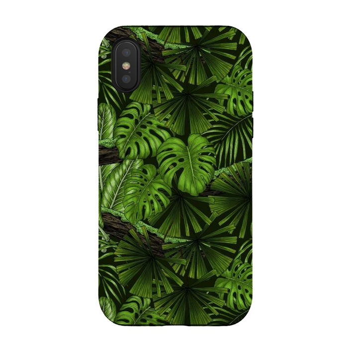 iPhone Xs / X StrongFit Jungle leaves by Katerina Kirilova