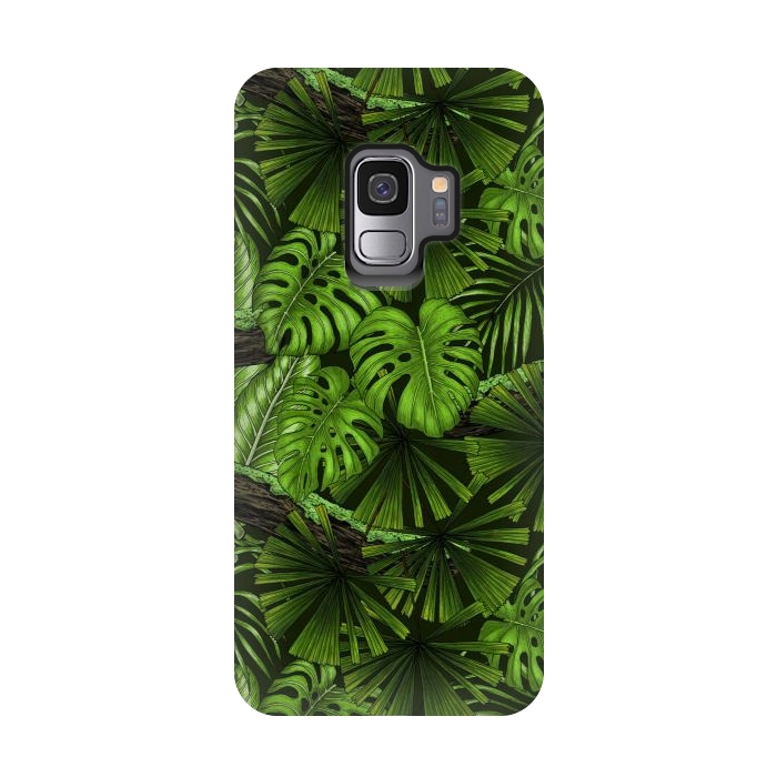 Galaxy S9 StrongFit Jungle leaves by Katerina Kirilova