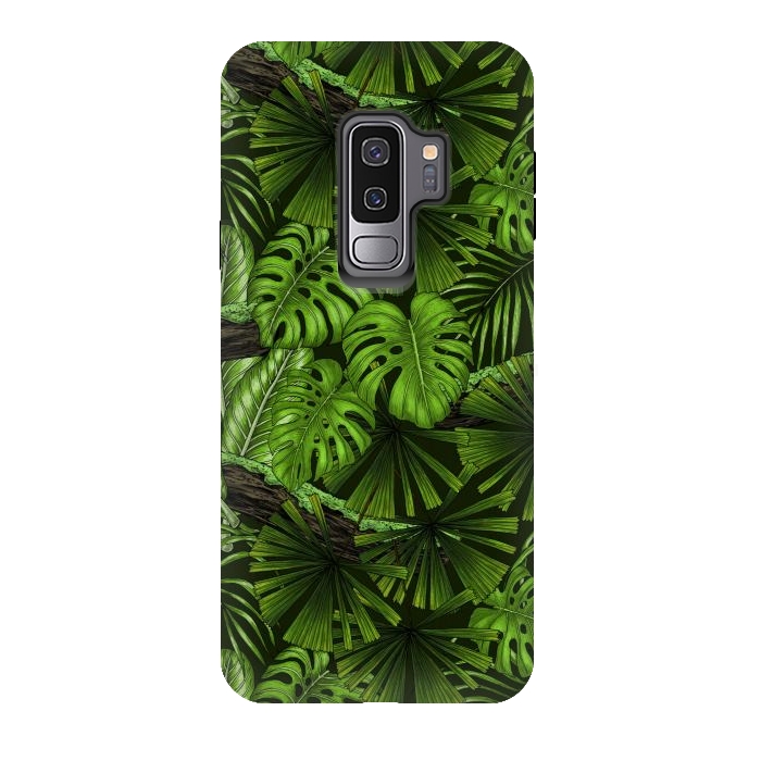 Galaxy S9 plus StrongFit Jungle leaves by Katerina Kirilova