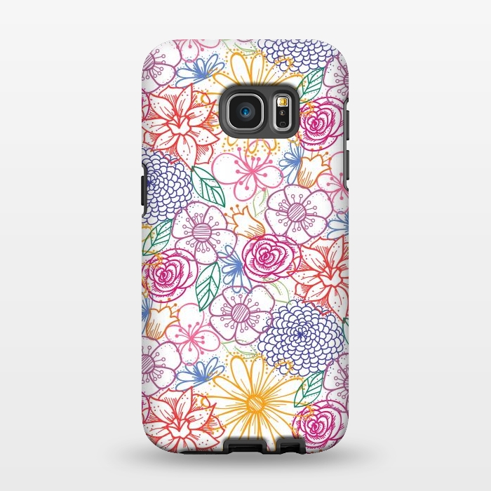 Galaxy S7 EDGE StrongFit Summer Bright Floral by TracyLucy Designs