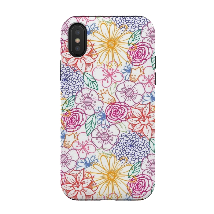 iPhone Xs / X StrongFit Summer Bright Floral by TracyLucy Designs
