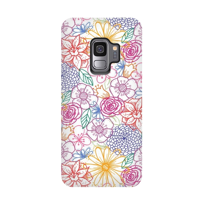 Galaxy S9 StrongFit Summer Bright Floral by TracyLucy Designs