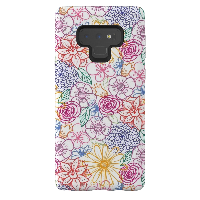 Galaxy Note 9 StrongFit Summer Bright Floral by TracyLucy Designs