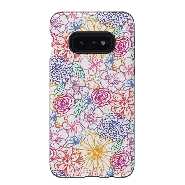 Galaxy S10e StrongFit Summer Bright Floral by TracyLucy Designs