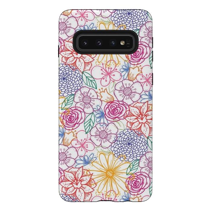 Galaxy S10 StrongFit Summer Bright Floral by TracyLucy Designs