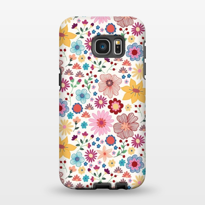 Galaxy S7 EDGE StrongFit Springtime Wild Bloom by TracyLucy Designs
