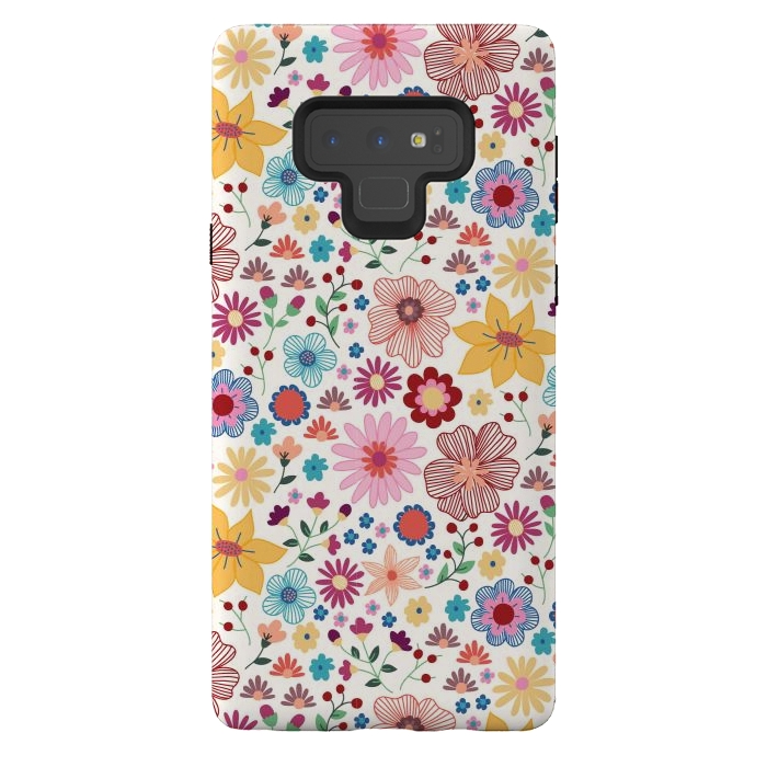 Galaxy Note 9 StrongFit Springtime Wild Bloom by TracyLucy Designs