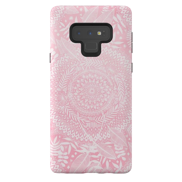 Galaxy Note 9 StrongFit Medallion Pattern in Blush Pink by Micklyn Le Feuvre