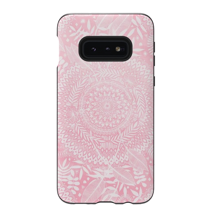 Galaxy S10e StrongFit Medallion Pattern in Blush Pink by Micklyn Le Feuvre