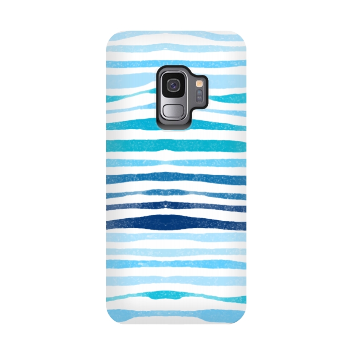 Galaxy S9 StrongFit blue waves lines by MALLIKA