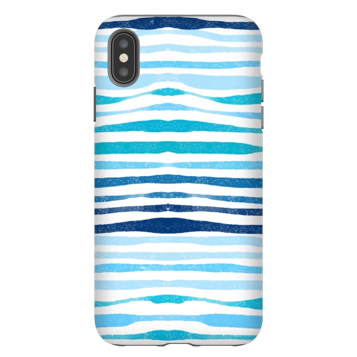 iPhone Xs Max StrongFit blue waves lines by MALLIKA