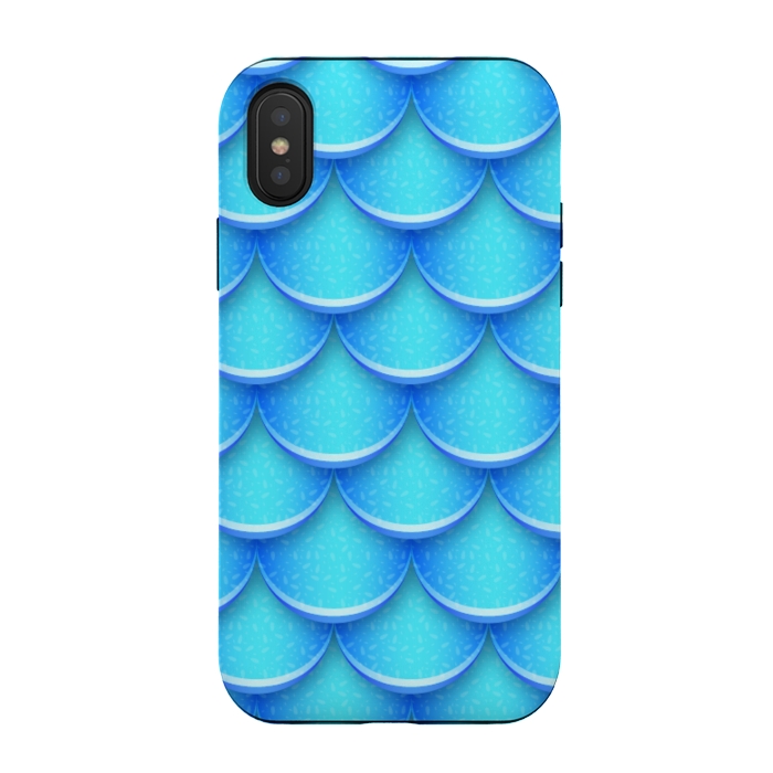 iPhone Xs / X StrongFit MERMAID BLUE SCALES by MALLIKA