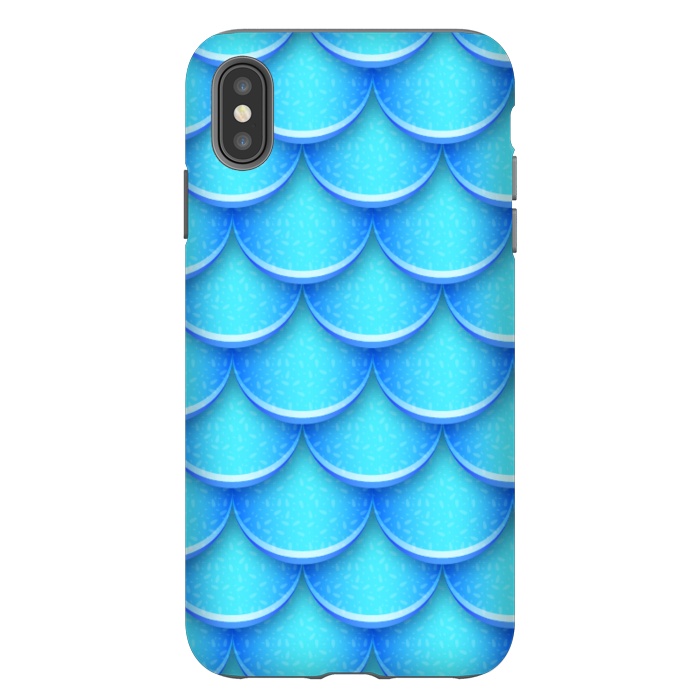 iPhone Xs Max StrongFit MERMAID BLUE SCALES by MALLIKA