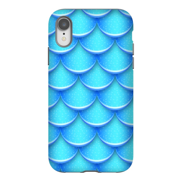 iPhone Xr StrongFit MERMAID BLUE SCALES by MALLIKA