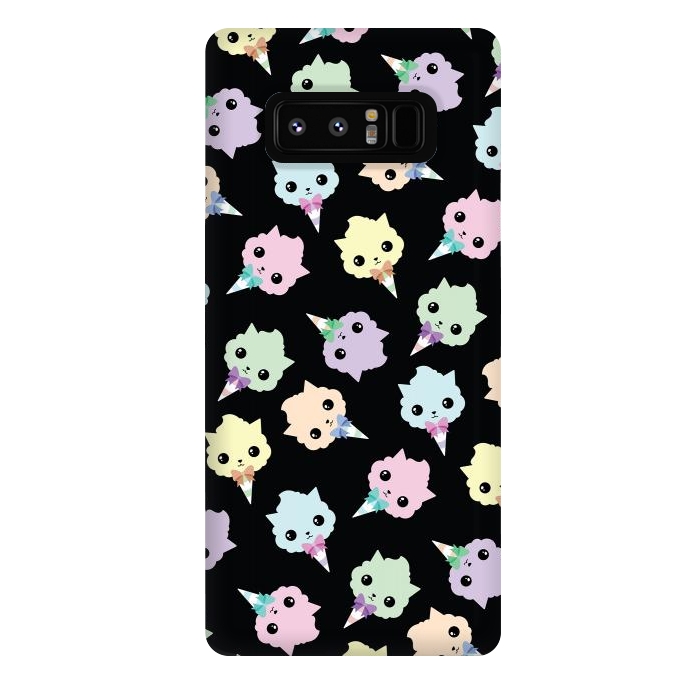 Galaxy Note 8 StrongFit Cotton candy cat pattern by Laura Nagel