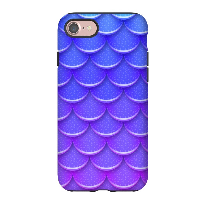 iPhone 7 StrongFit BLUE PINK SCALES PATTERN by MALLIKA