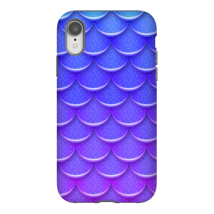 iPhone Xr StrongFit BLUE PINK SCALES PATTERN by MALLIKA