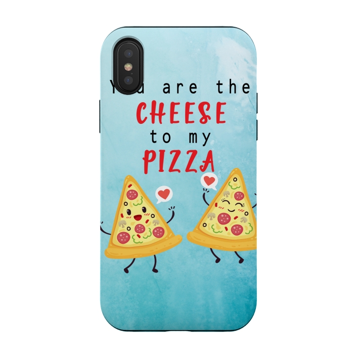 iPhone Xs / X StrongFit CHEESE TO MY PIZZA by MALLIKA