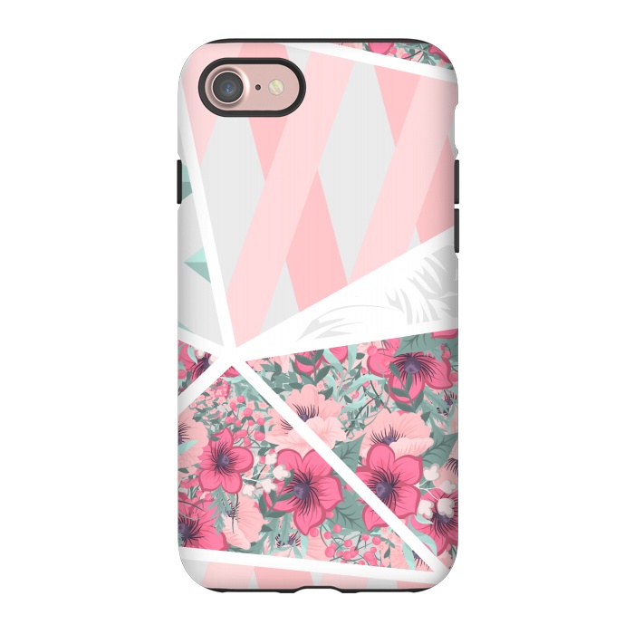 iPhone 7 StrongFit PINK PATCHWORK FLORAL by MALLIKA