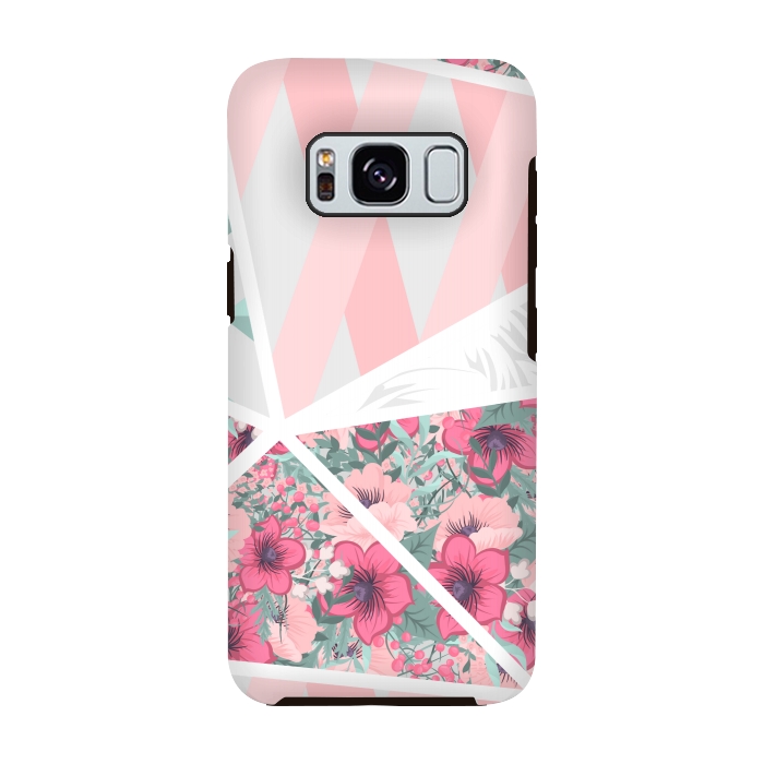 Galaxy S8 StrongFit PINK PATCHWORK FLORAL by MALLIKA