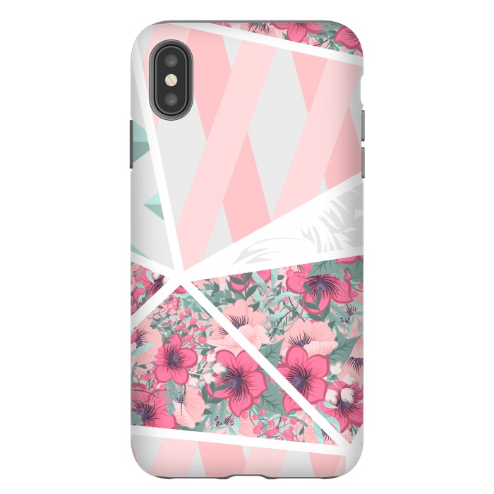 iPhone Xs Max StrongFit PINK PATCHWORK FLORAL by MALLIKA