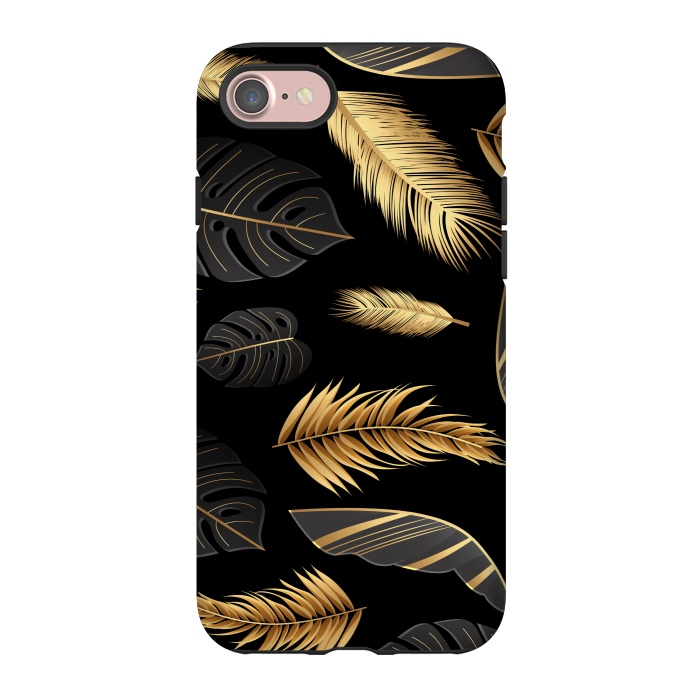 iPhone 7 StrongFit BLACK GOLDEN FEATHERS by MALLIKA
