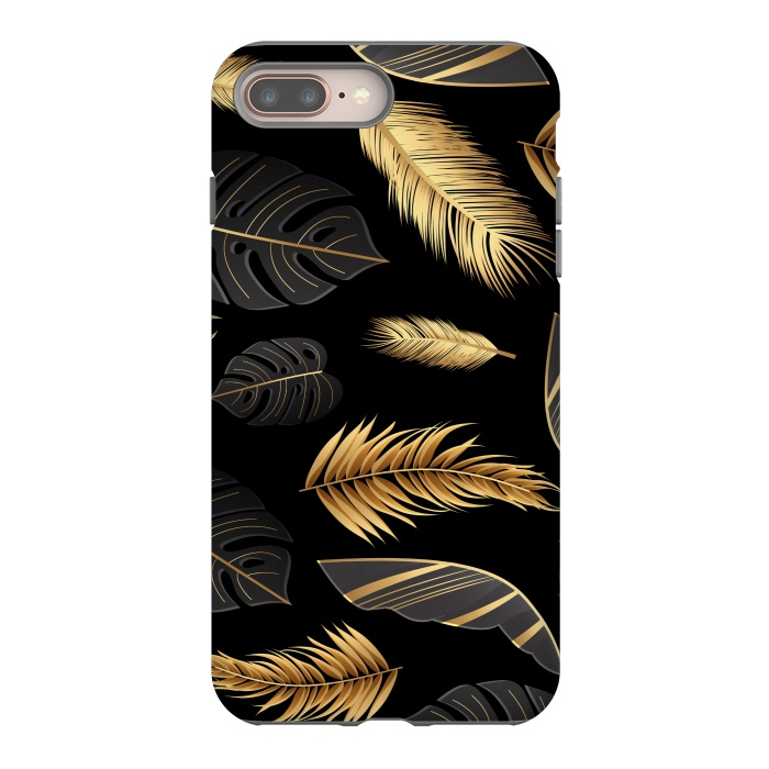 iPhone 7 plus StrongFit BLACK GOLDEN FEATHERS by MALLIKA