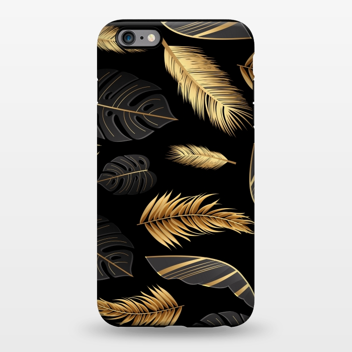 iPhone 6/6s plus StrongFit BLACK GOLDEN FEATHERS by MALLIKA