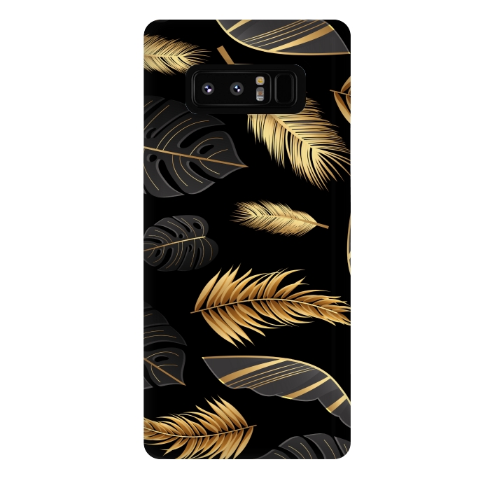 Galaxy Note 8 StrongFit BLACK GOLDEN FEATHERS by MALLIKA