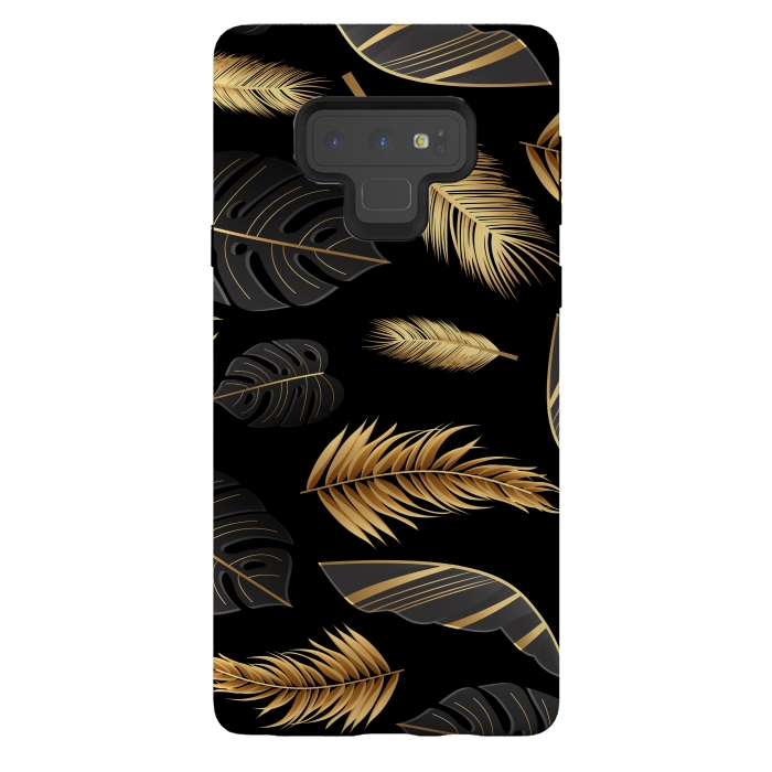 Galaxy Note 9 StrongFit BLACK GOLDEN FEATHERS by MALLIKA