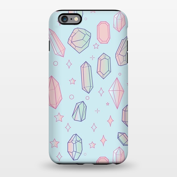 iPhone 6/6s plus StrongFit Pastel Crystal Paradise Blue & Pink by Luna Elizabeth Art