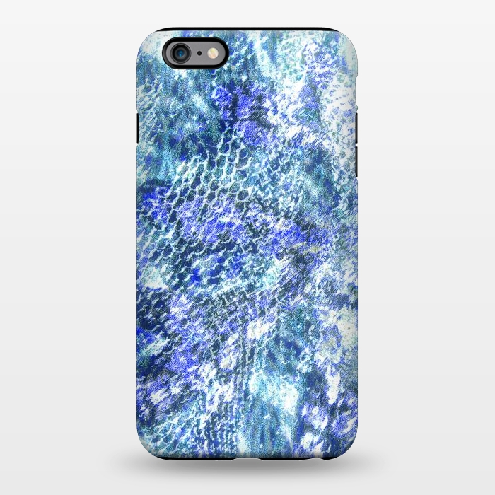 iPhone 6/6s plus StrongFit Blue watercolor snake skin pattern by Oana 