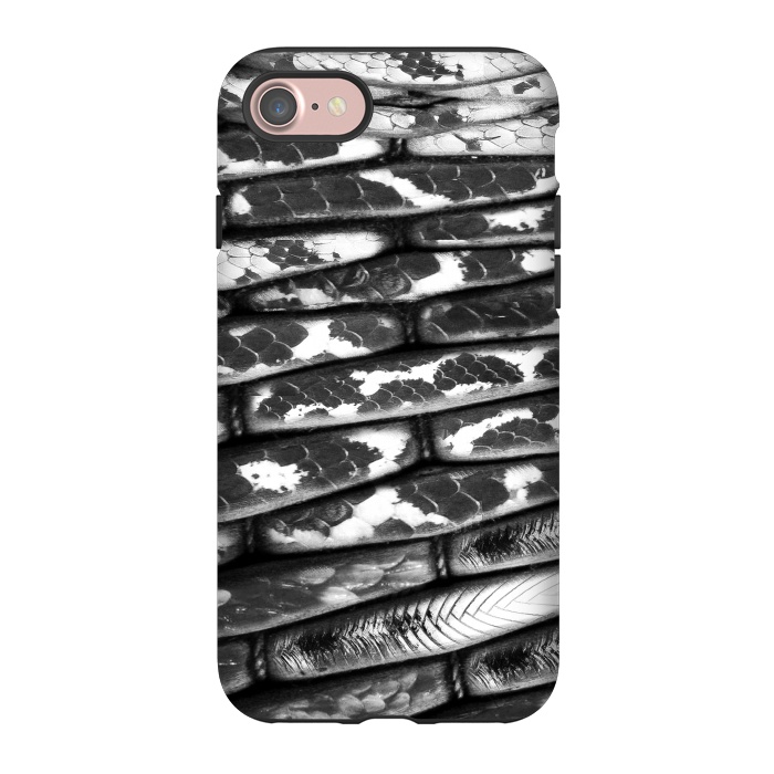 iPhone 7 StrongFit Black and white snake skin pattern by Oana 