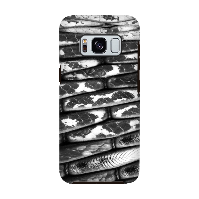 Galaxy S8 StrongFit Black and white snake skin pattern by Oana 