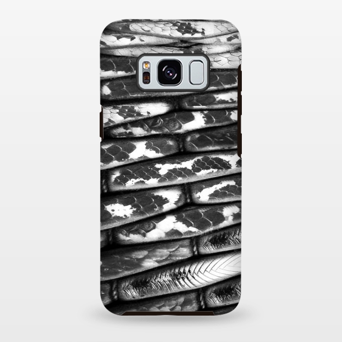Galaxy S8 plus StrongFit Black and white snake skin pattern by Oana 