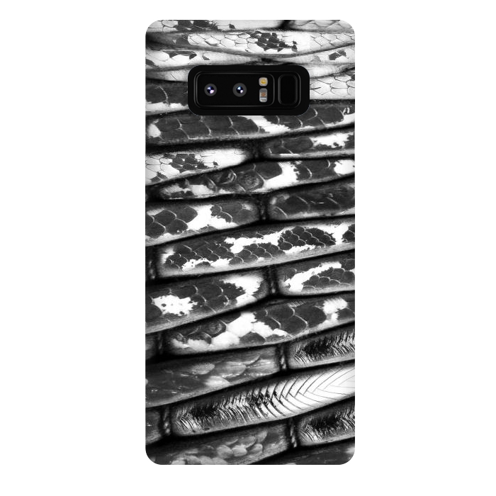 Galaxy Note 8 StrongFit Black and white snake skin pattern by Oana 