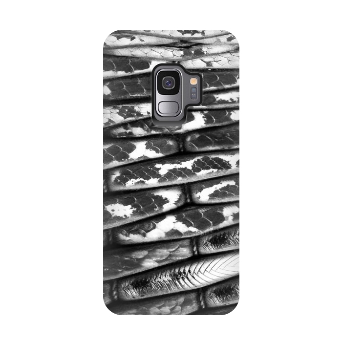 Galaxy S9 StrongFit Black and white snake skin pattern by Oana 