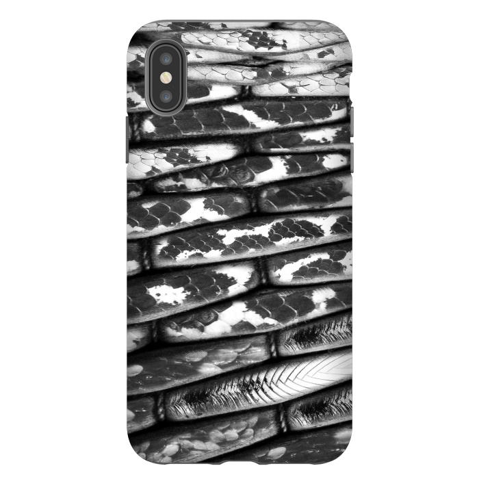 iPhone Xs Max StrongFit Black and white snake skin pattern by Oana 