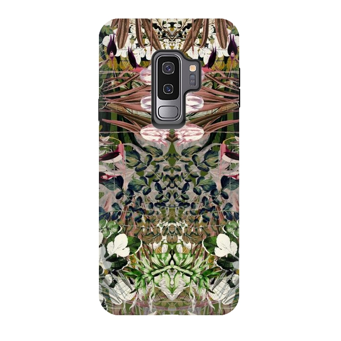 Galaxy S9 plus StrongFit Vintage tulips and foliage botanical pattern by Oana 