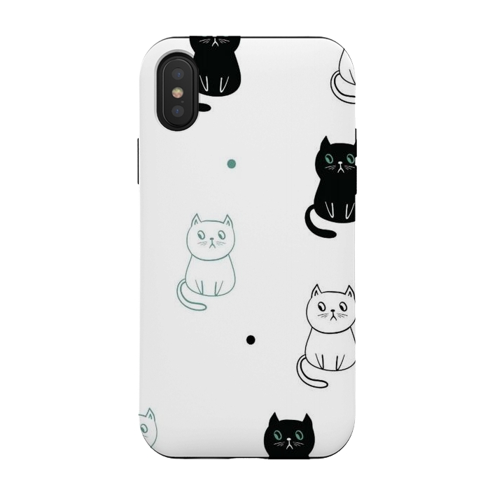 iPhone Xs / X StrongFit minimal cats by haroulita