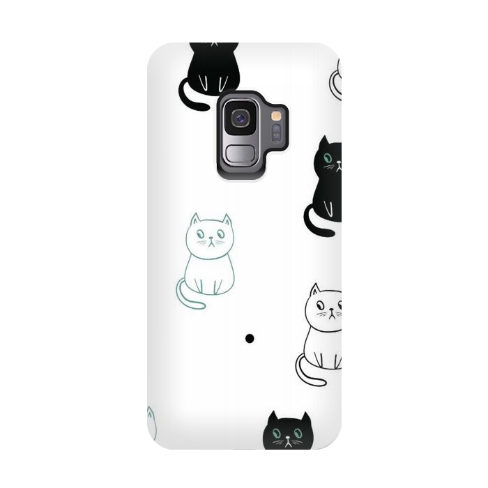 Galaxy S9 StrongFit minimal cats by haroulita