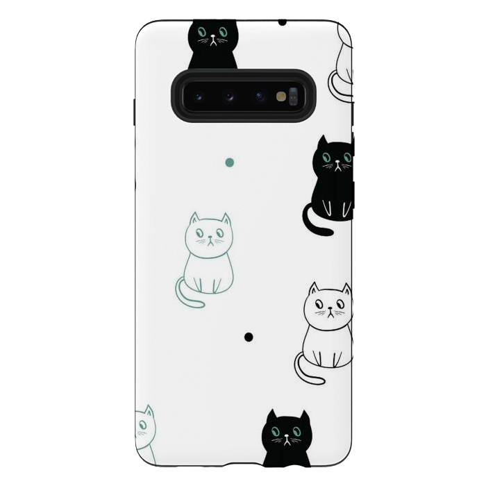 Galaxy S10 plus StrongFit minimal cats by haroulita