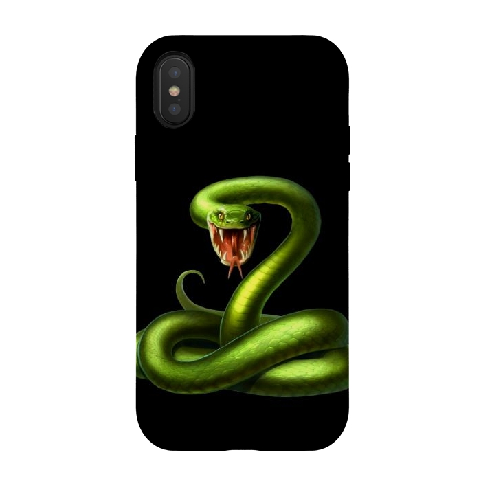 iPhone Xs / X StrongFit green snake by haroulita