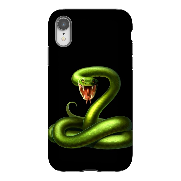 iPhone Xr StrongFit green snake by haroulita