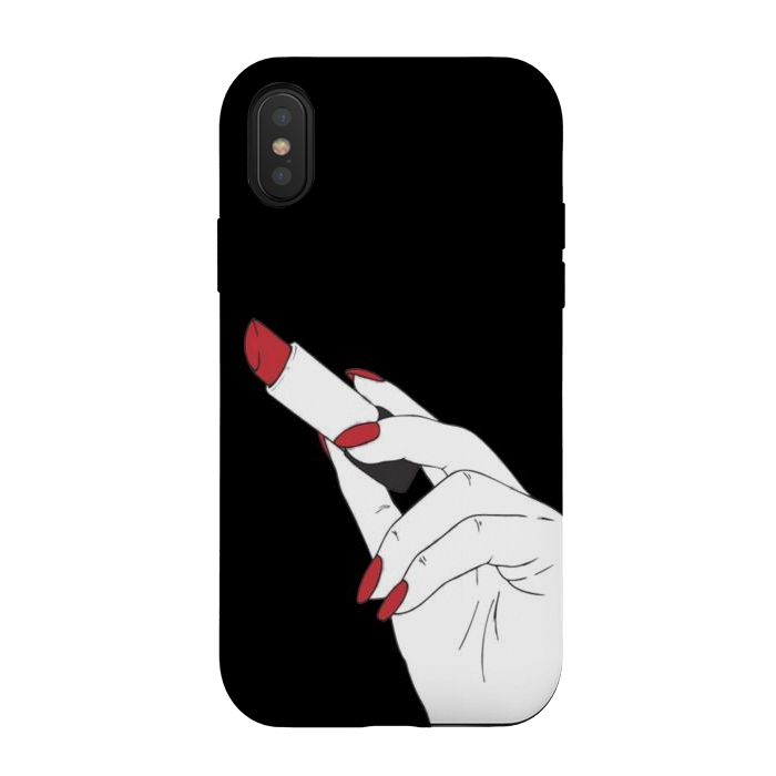 iPhone Xs / X StrongFit red lipstick by haroulita