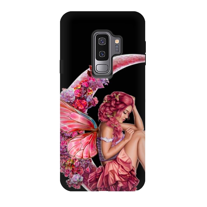 Galaxy S9 plus StrongFit pink moon fairy by haroulita