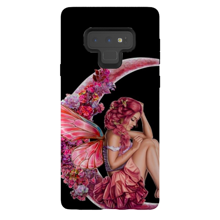 Galaxy Note 9 StrongFit pink moon fairy by haroulita