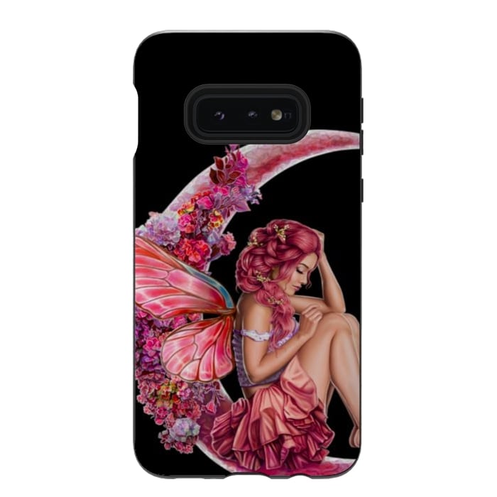 Galaxy S10e StrongFit pink moon fairy by haroulita