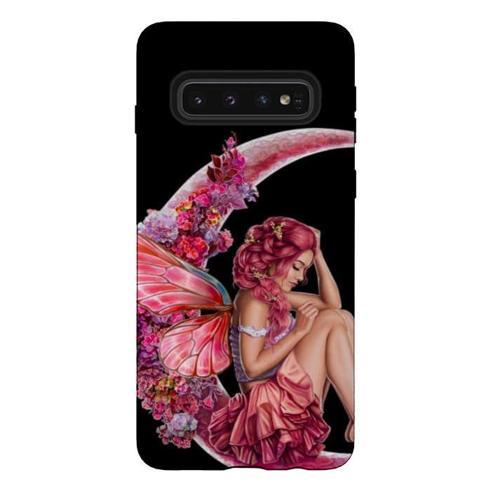 Galaxy S10 StrongFit pink moon fairy by haroulita